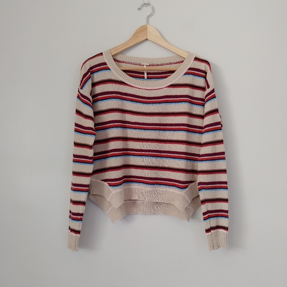 FP Beach Free People Road Trip Knit Pullover Sweater Striped Size XS - Picture 2 of 16